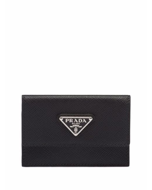 Prada triangle-logo Saffiano leather cardholder