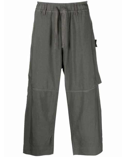 Stone Island Shadow Project cropped drawstring-waist trousers