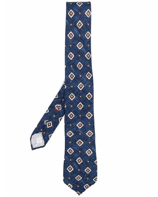 Dell'oglio geometric-print silk tie
