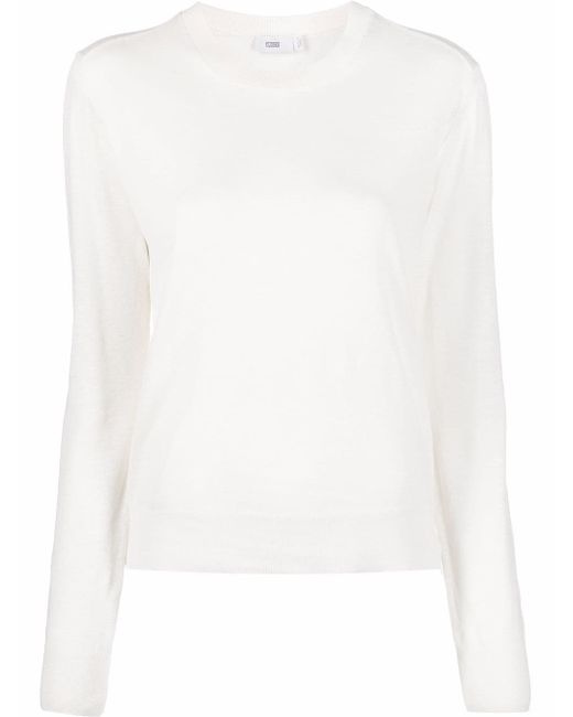 Closed crew-neck long-sleeve top