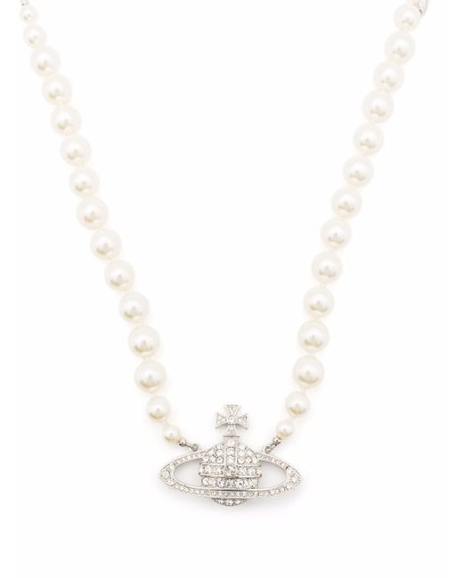 Vivienne Westwood Imogene crystal-orb pearl necklace