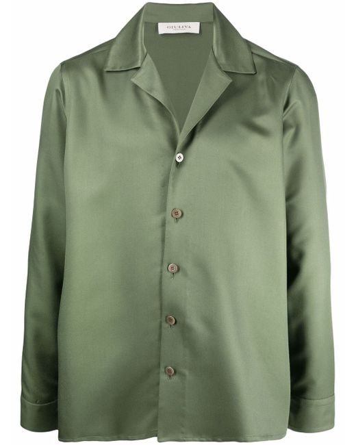 Giuliva Heritage nocthed-collar silk blouse