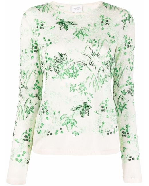 Giambattista Valli leaf print jumper
