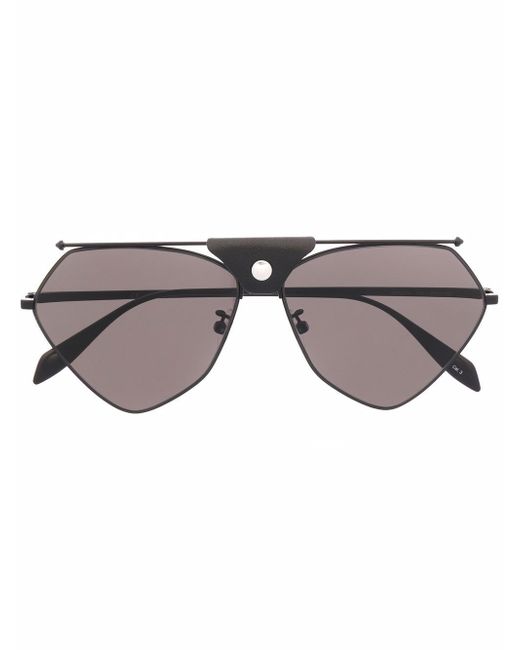 Alexander McQueen angular aviator sunglasses