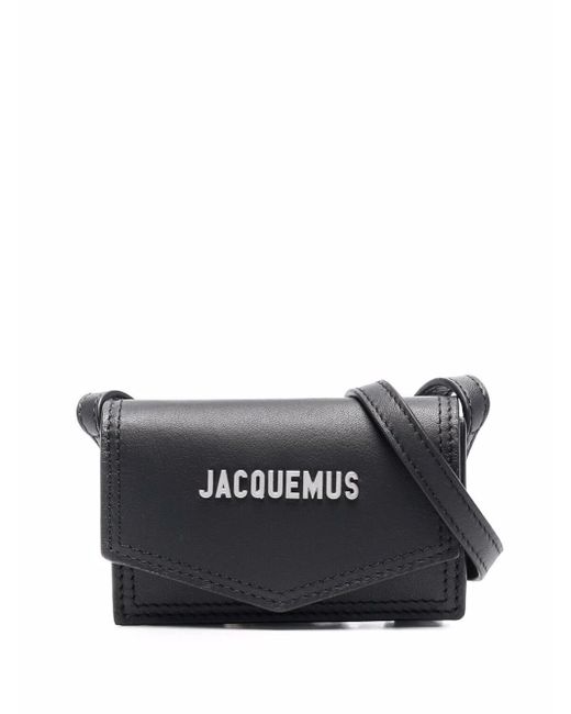 Jacquemus logo-lettering leather messenger bag