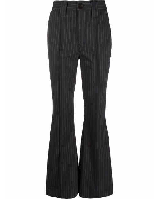 Ganni pin-stripe flared trousers