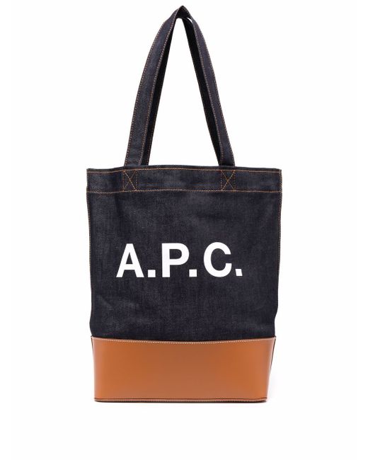 A.P.C. panelled logo-print tote