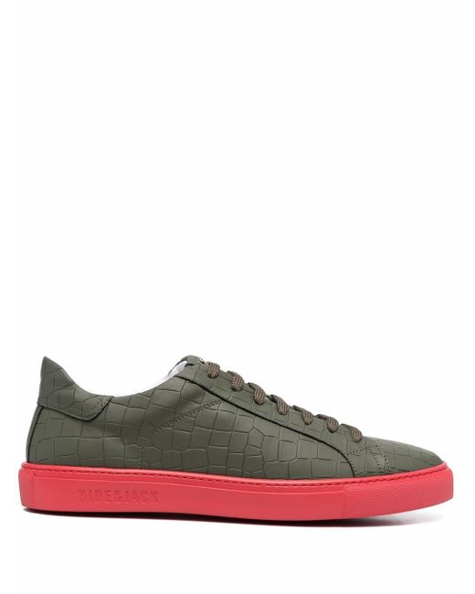 Hide & Jack crocodile-embossed leather sneakers