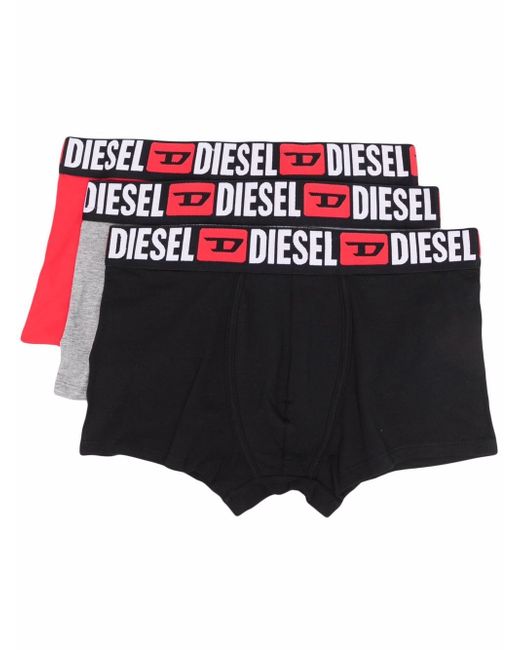 Diesel 3-pack logo-waistband boxer shorts
