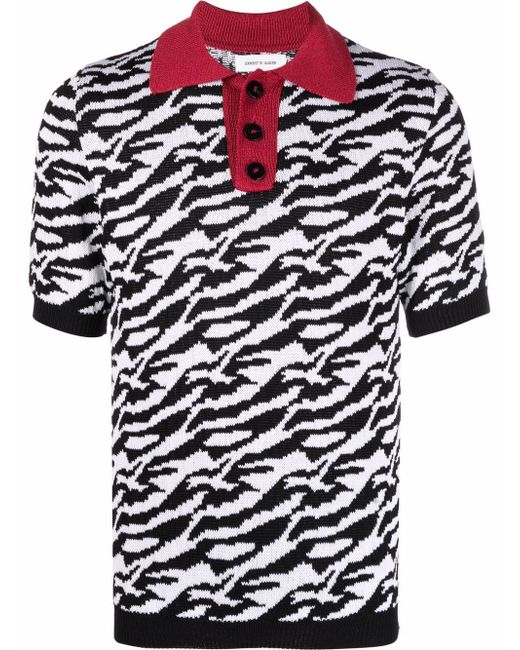 Ernest W. Baker zebra-print short-sleeved polo shirt