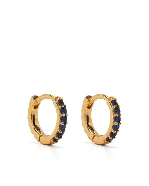 Dower And Hall sapphire-embellished 18kt plated hoops