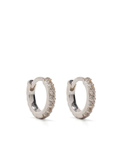 Dower And Hall sapphire embellished sterling hoops