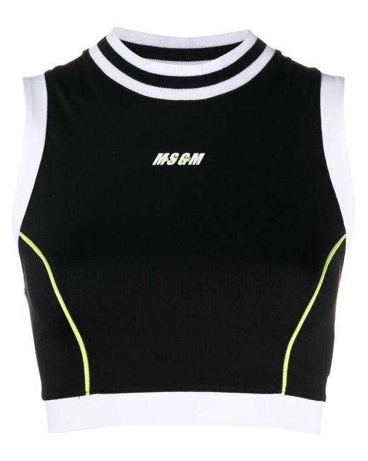 Msgm Active logo-print sports bra top