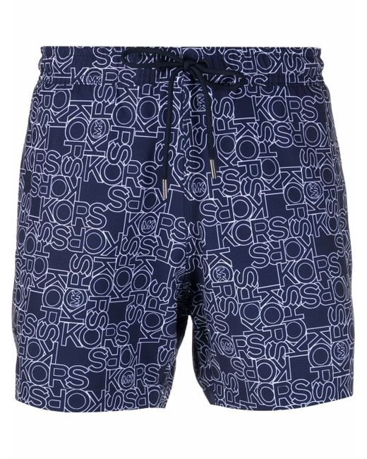 Michael Kors outline logo-print swim shorts