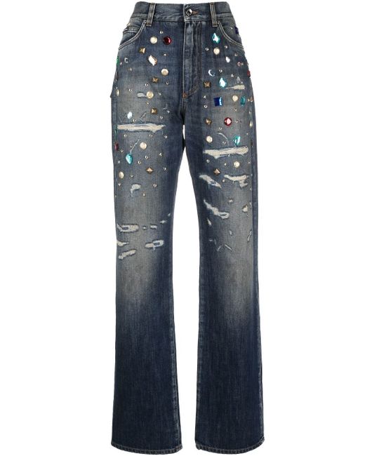 Dolce & Gabbana distressed embellished jeans