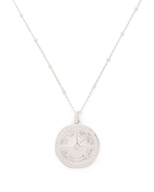 Dower And Hall engraved compass necklace