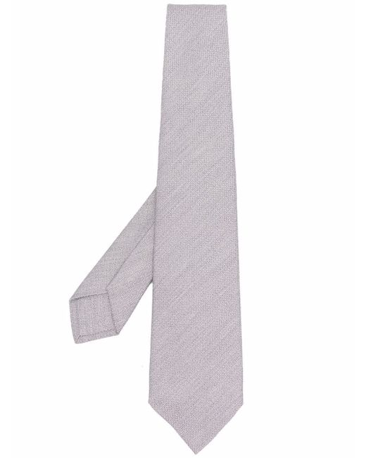 Barba block-colour silk tie