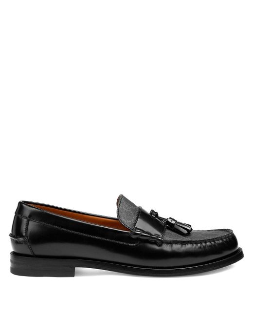 Gucci tassel-detail GG canvas loafers