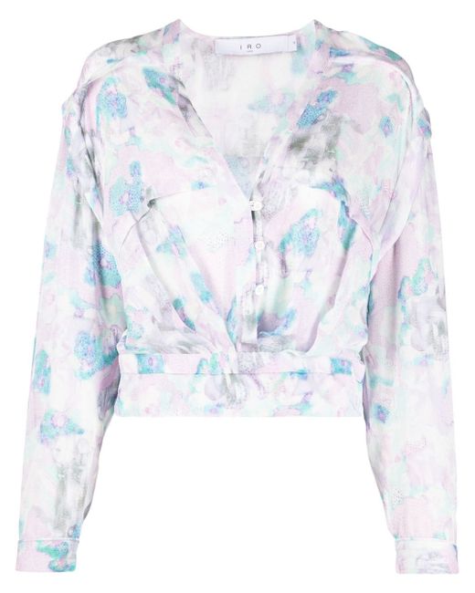 Iro floral-print V-neck blouse