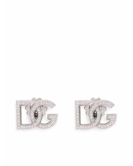 Dolce & Gabbana 18kt white gold sapphire earrings