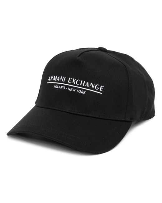 Armani Exchange logo-print cotton cap