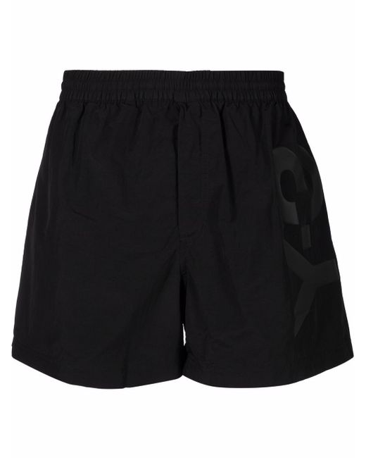 Y-3 logo-print swim shorts