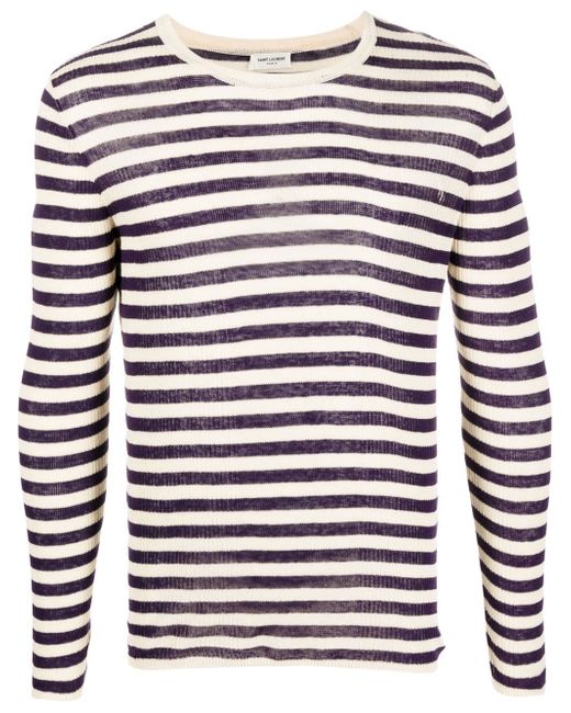 Saint Laurent striped ribbed-knit jumper