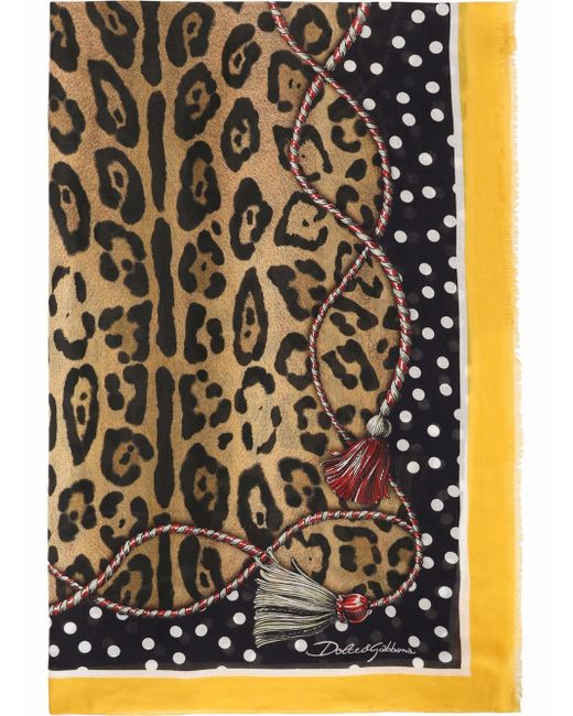 Dolce & Gabbana leopard-print scarf