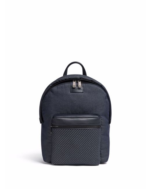 Z Zegna two-tone leather trim backpack