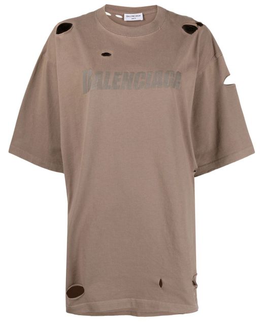 Balenciaga distressed logo-print T-shirt