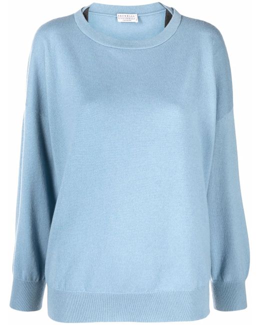Brunello Cucinelli cashmere knitted long-sleeve top