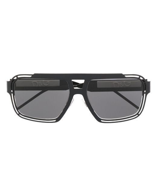 Dolce & Gabbana double-bridge shield-frame sunglasses