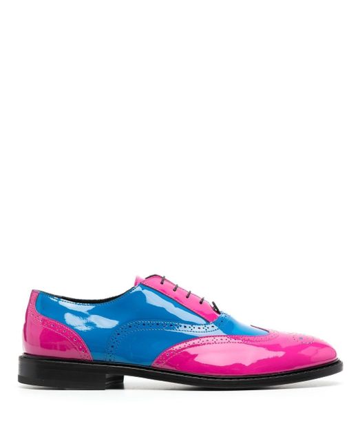Moschino colour-block patent leather brogues