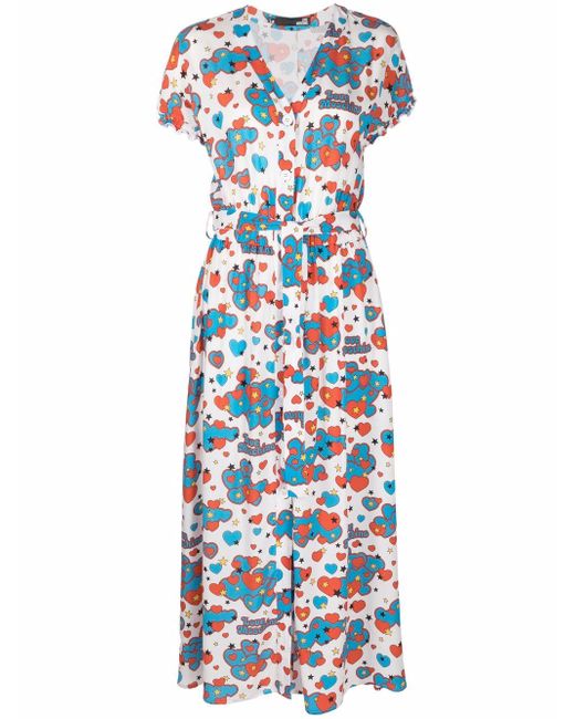 Love Moschino floral-print shirt maxi dress