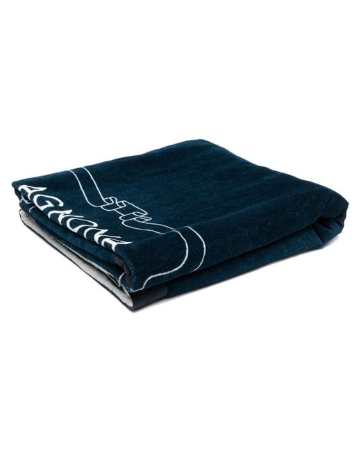 Agnona logo-print beach towel