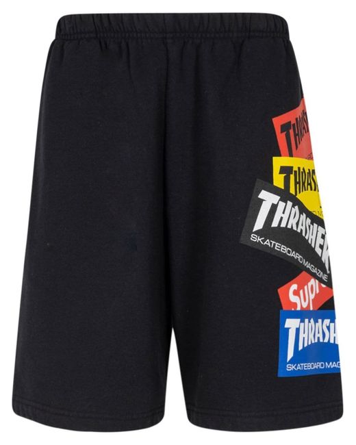 Supreme x Thrasher multi logo track shorts
