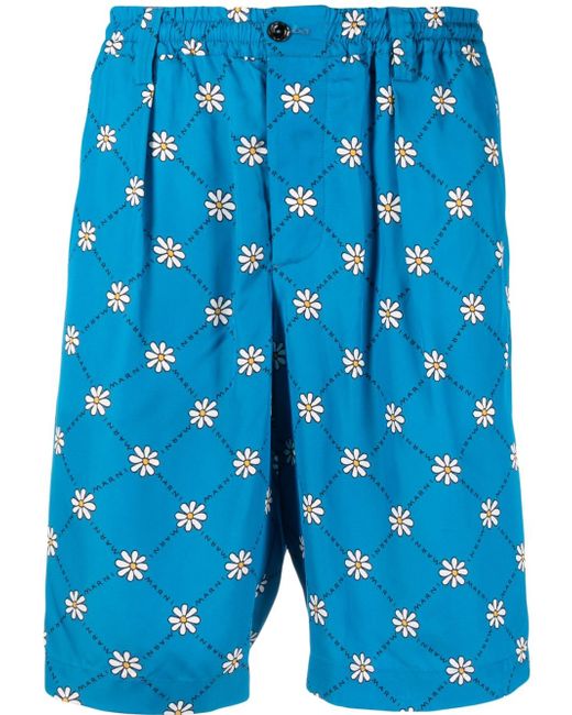 Marni daisy-print track shorts