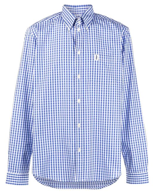 Mackintosh BLOOMSBURY gingham-check button-down shirt