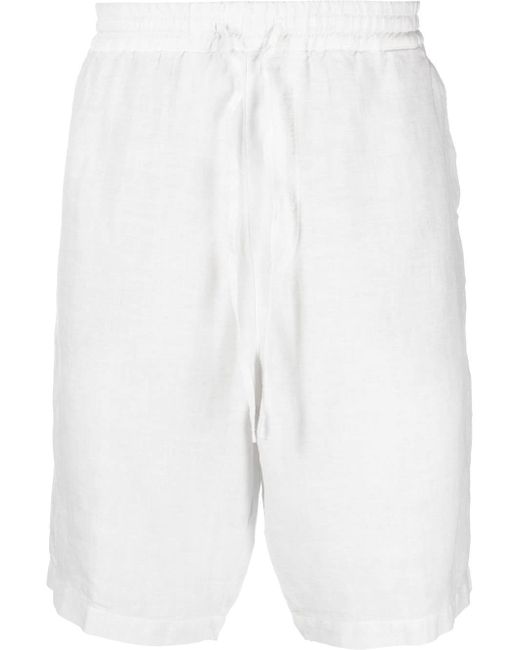 120 Lino drawstring linen Bermuda shorts