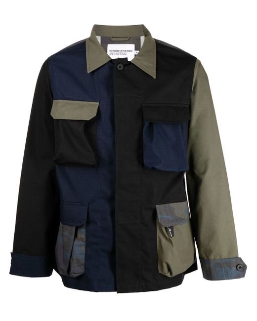 The Power for the People panelled-design military jacket
