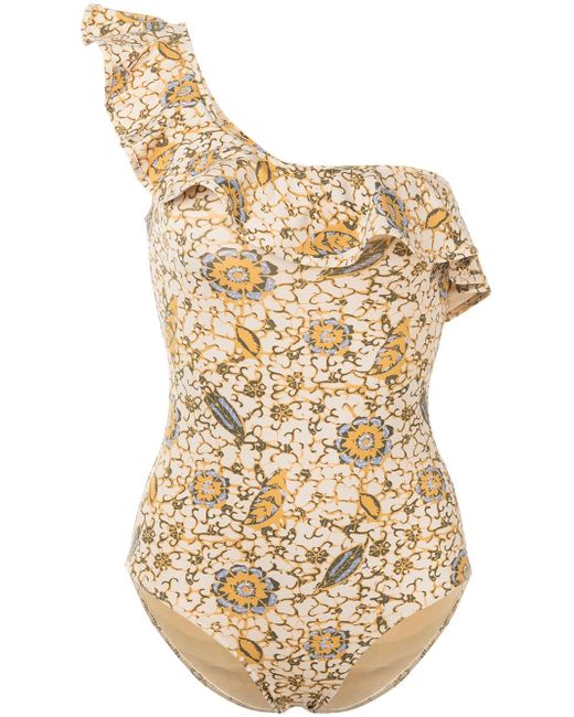 Ulla Johnson Martina floral-print ruffle swimsuit