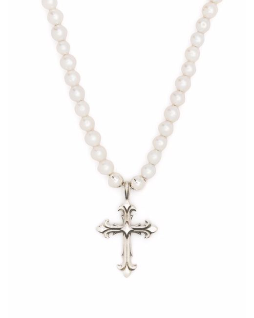 Emanuele Bicocchi Pearl Necklace With Cross