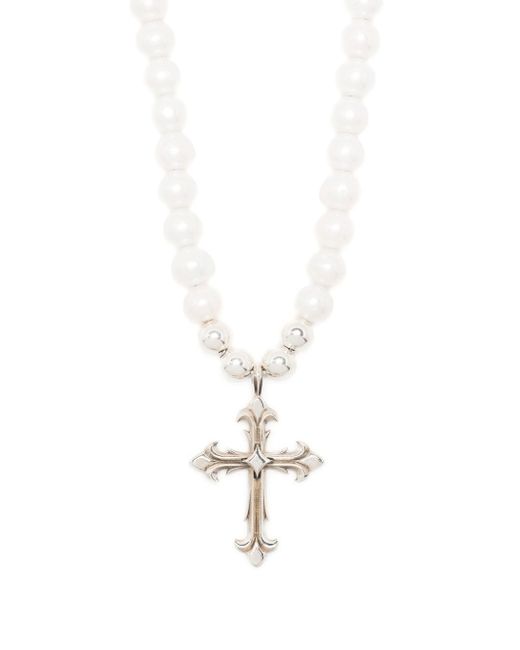 Emanuele Bicocchi Pearl Necklace With Cross