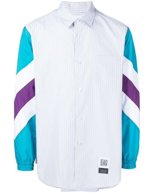Fumito Ganryu contrast-sleeve striped shirt
