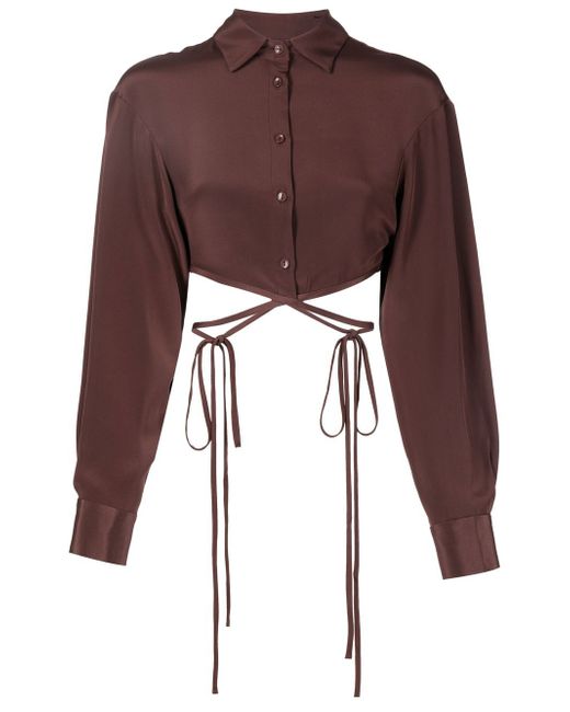 Christopher Esber tie-fastened cropped shirt