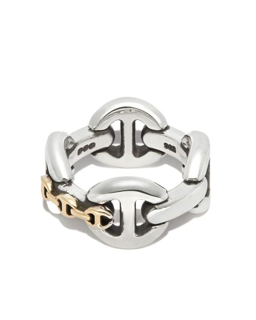 Hoorsenbuhs 18kt yellow and white gold chain-link ring