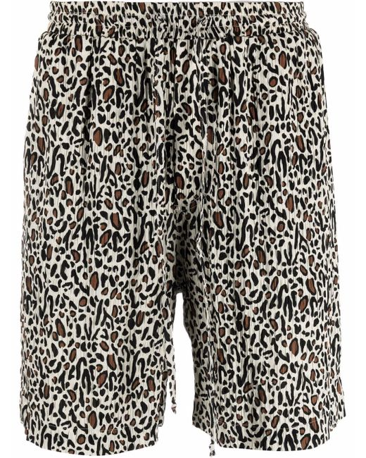 Nanushka leopard-print track shorts
