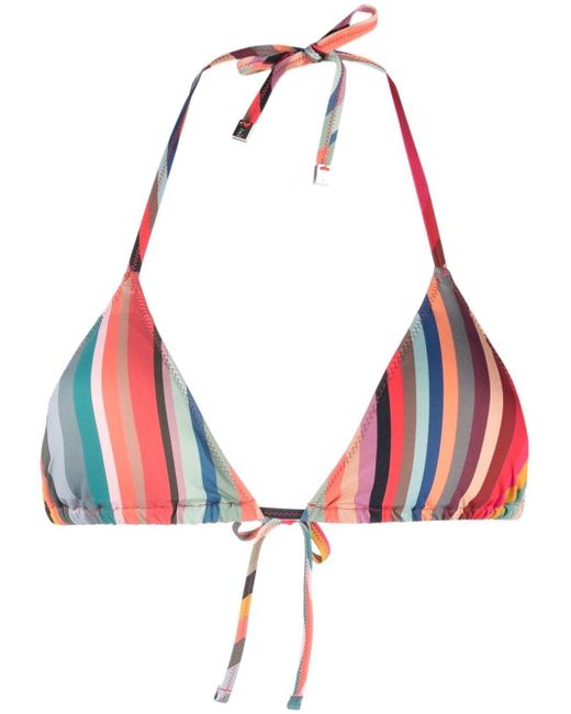PS Paul Smith striped triangle-cup bikini top