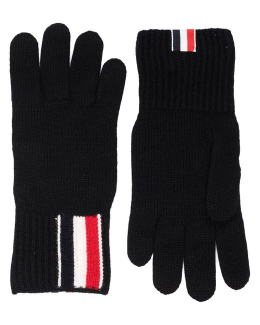 Thom Browne RWB-stripe merino wool gloves