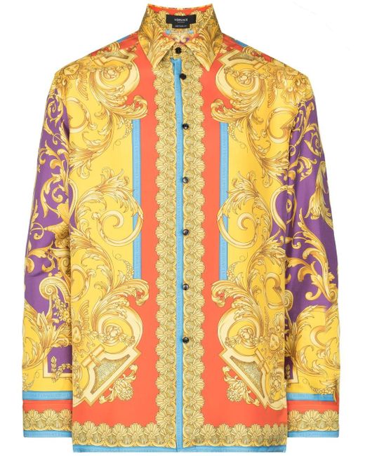 Versace Barocco-print silk shirt